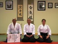 Dr. Aiki (Jaideep Sensei), Kato Shihan, Karen Sensei at November 2009 Seminar - Dr. Aiki was Awarded San-dan (3rd degree black belt) at the Seminar